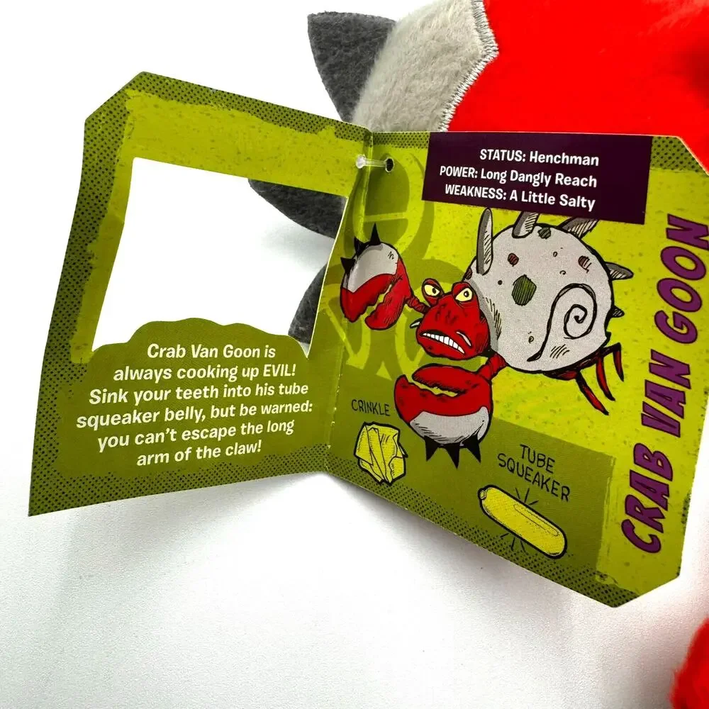 BARK BOX | NEW Crab Van Goon Toxi Critter Plush Dog Toy‎ Crinkle Tube Squeaker